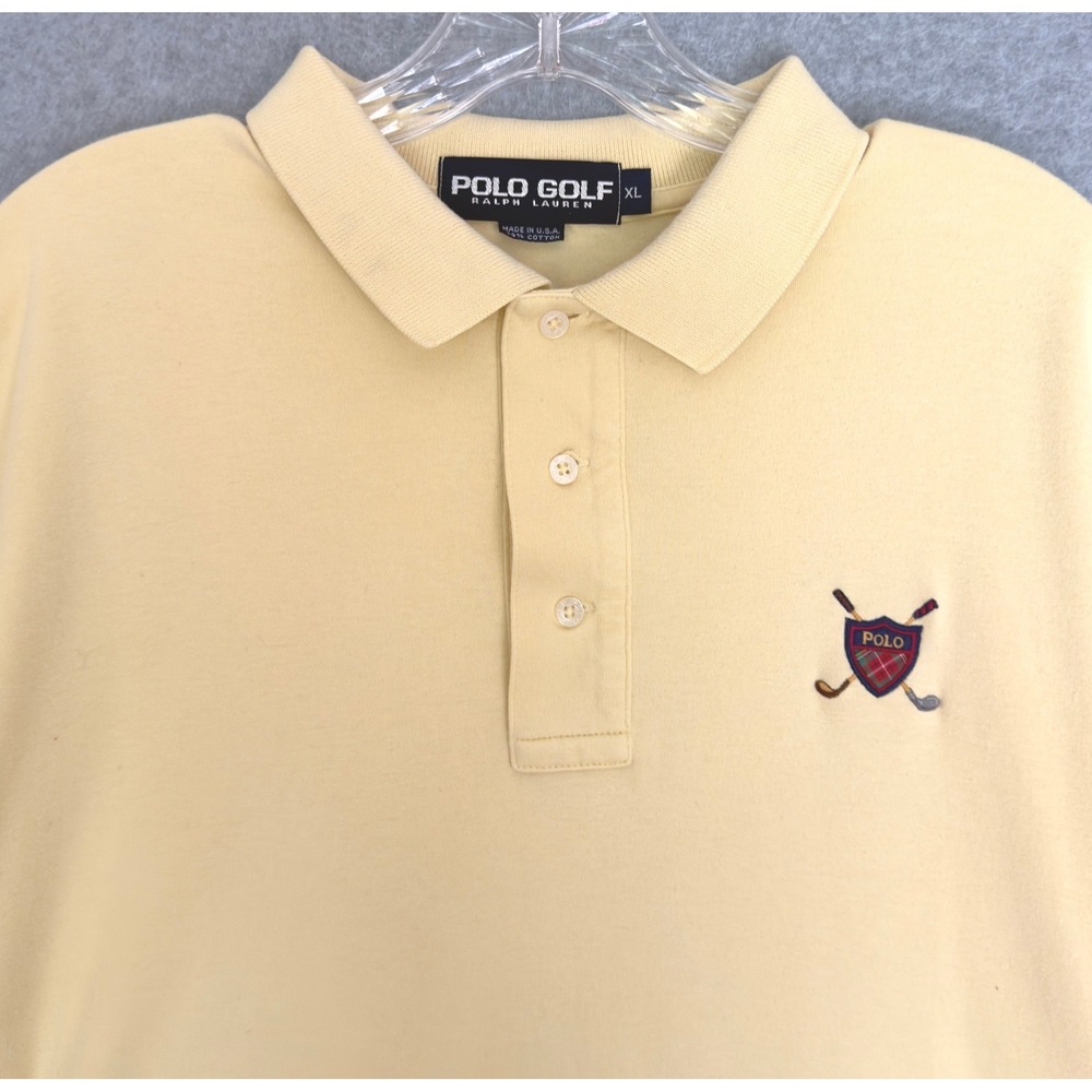 Polo Golf Ralph Lauren Polo Shirt Mens XL Yellow Short Sleeve Embroidered Crest - Picture 3 of 9